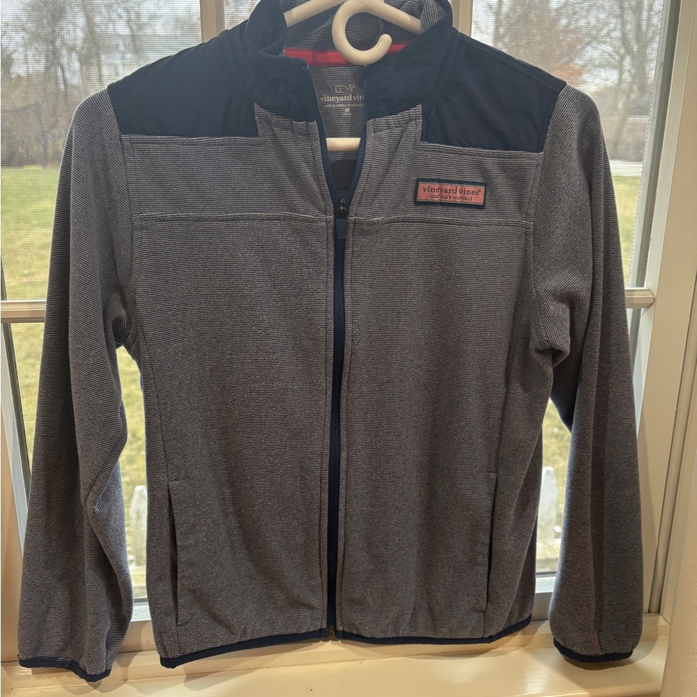Vineyard Vines Gray and Navy Zip-Up Jacket